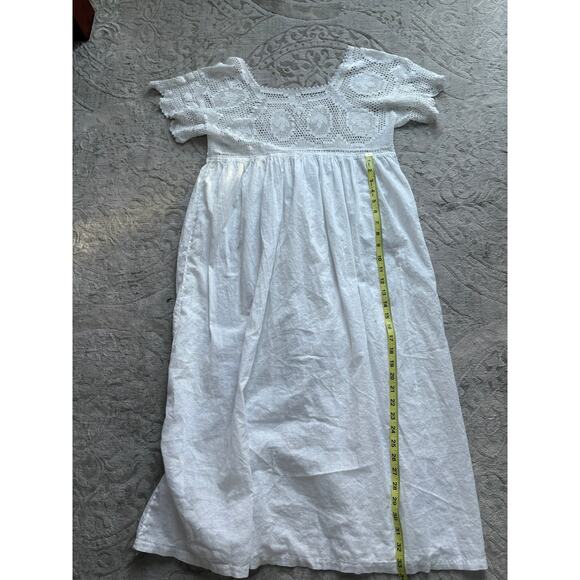 Vintage Inspired White Cotton Crochet Lace Dress Women’s Small Boho Cottagecore - Picture 5 of 5